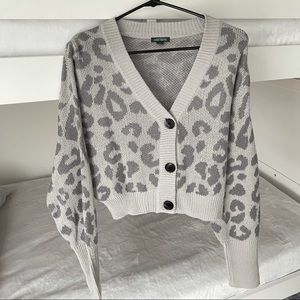 Cheetah Print Cropped Cardigan Pacsun